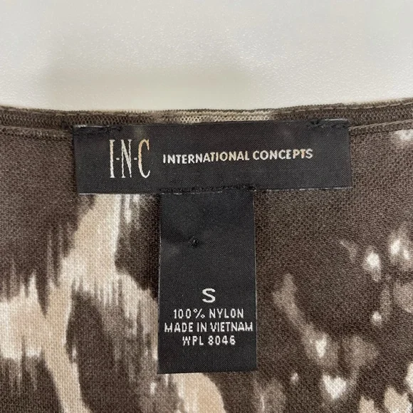INC International Concepts Brown and Cream Ikat Print Dress - Picture 7 of 9